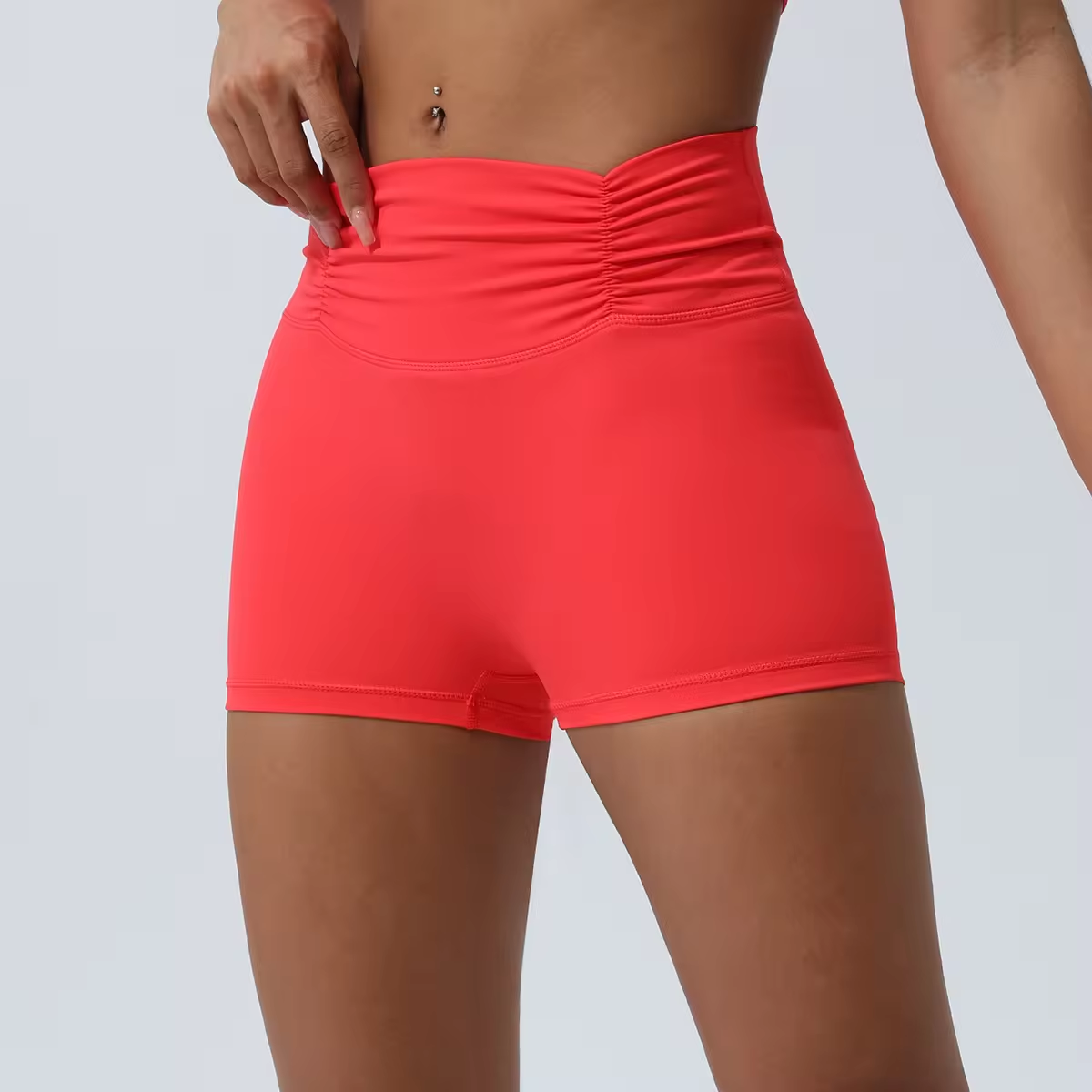 Sexy V-back Nylon Gym Shorts