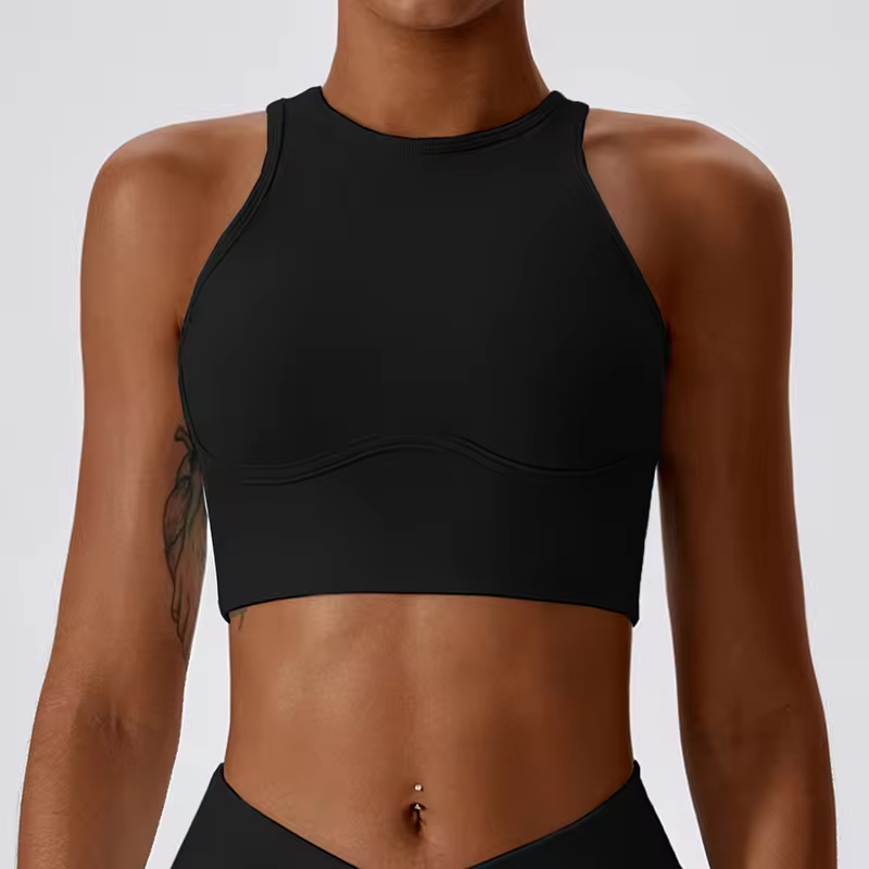 Soft Nylon Breathable Sports Bra with Cutout Back